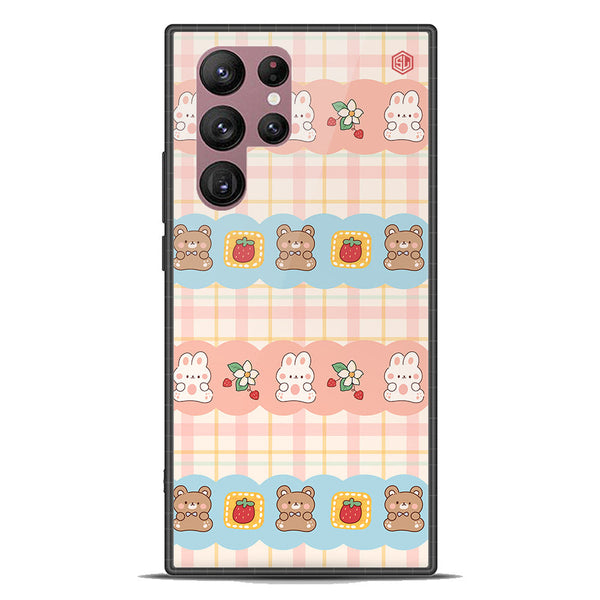 Cute Korean Design Series Soft Phone Case - Premium Glass Case - Design 5 - Samsung Galaxy S22 Ultra 5G
