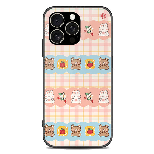 Cute Korean Design Series Soft Phone Case - Premium Glass Case - Design 5 - iPhone 15 Pro