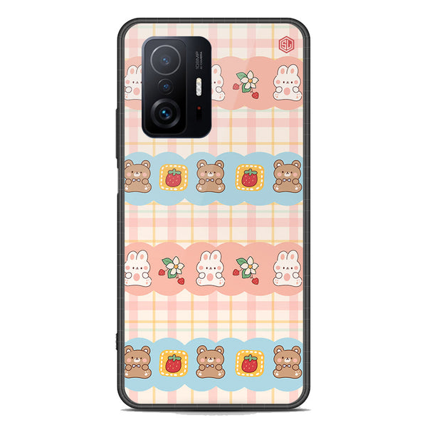 Cute Korean Design Series Soft Phone Case - Premium Glass Case - Design 5 - Xiaomi 11T Pro