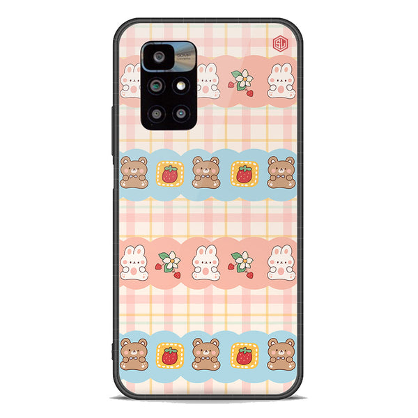 Cute Korean Design Series Soft Phone Case - Premium Glass Case - Design 5 - Xiaomi Redmi 10 Prime