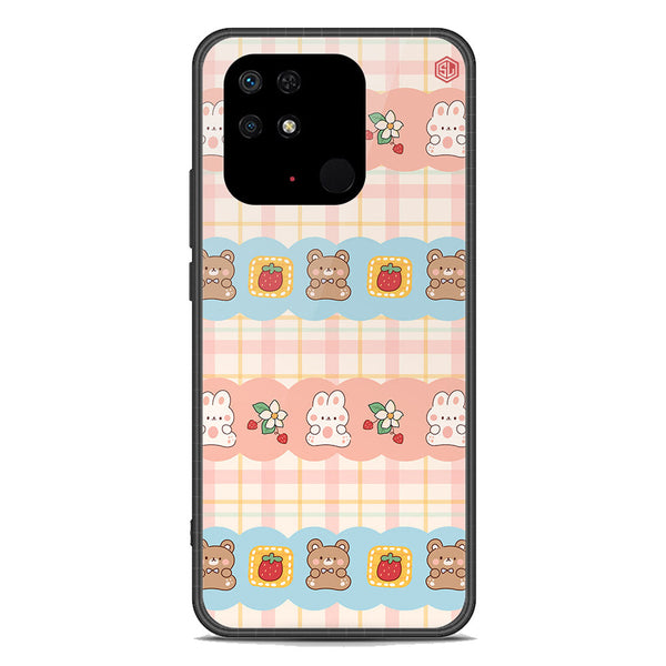 Cute Korean Design Series Soft Phone Case - Premium Glass Case - Design 5 - Xiaomi Redmi 10C