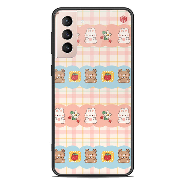 Cute Korean Design Series Soft Phone Case - Premium Glass Case - Design 5 - Samsung Galaxy S22 5G