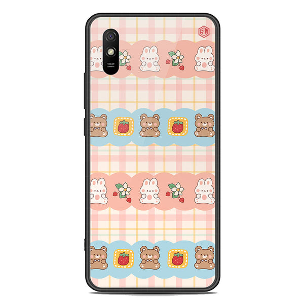 Cute Korean Design Series Soft Phone Case - Premium Glass Case - Design 5 - Xiaomi Redmi 9A