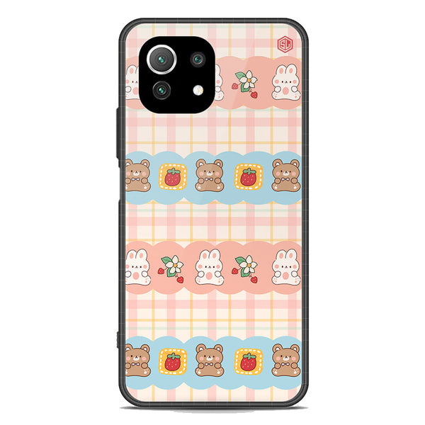 Cute Korean Design Series Soft Phone Case - Premium Glass Case - Design 5 - Xiaomi Mi 11 Lite