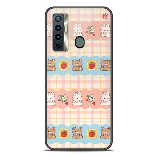 Cute Korean Design Series Soft Phone Case - Premium Glass Case - Design 5 - Tecno Camon 17