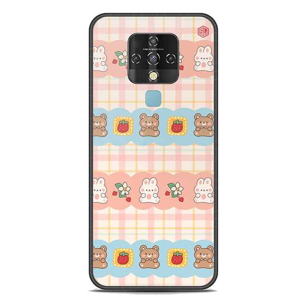 Cute Korean Design Series Soft Phone Case - Premium Glass Case - Design 5 - Tecno Camon 16