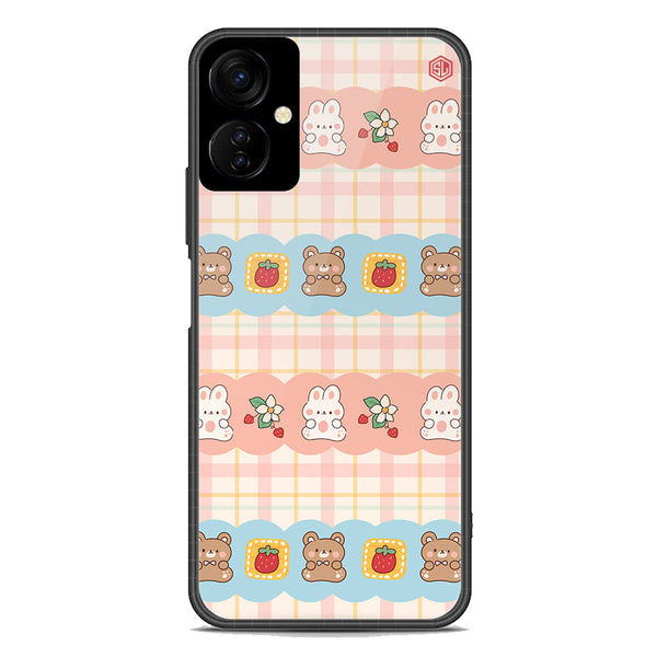 Cute Korean Design Series Soft Phone Case - Premium Glass Case - Design 5 - Tecno Spark 9T