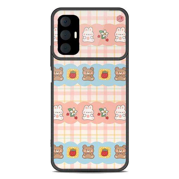 Cute Korean Design Series Soft Phone Case - Premium Glass Case - Design 5 - Tecno Spark 8 Pro