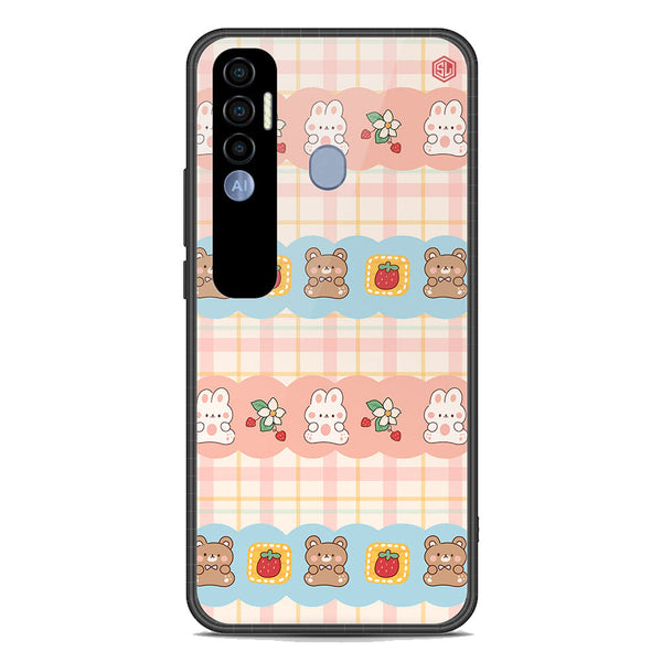 Cute Korean Design Series Soft Phone Case - Premium Glass Case - Design 5 - Tecno Spark 7 Pro