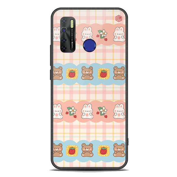 Cute Korean Design Series Soft Phone Case - Premium Glass Case - Design 5 - Tecno Spark 5