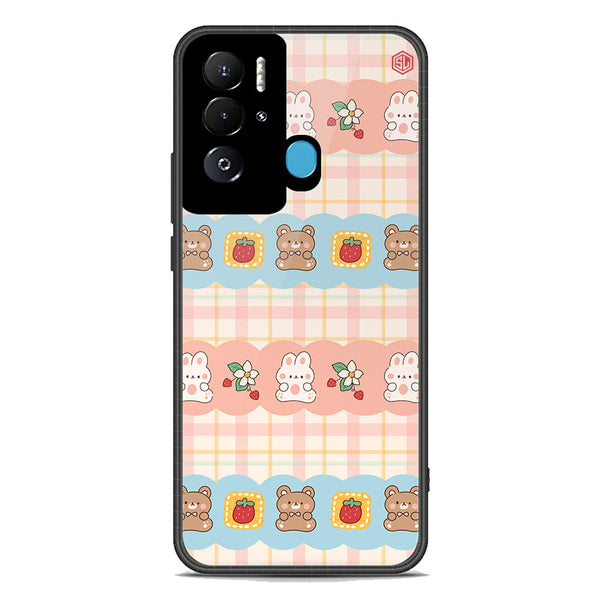 Cute Korean Design Series Soft Phone Case - Premium Glass Case - Design 5 - Tecno Pova Neo