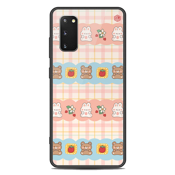 Cute Korean Design Series Soft Phone Case - Premium Glass Case - Design 5 - Samsung Galaxy S20 Plus