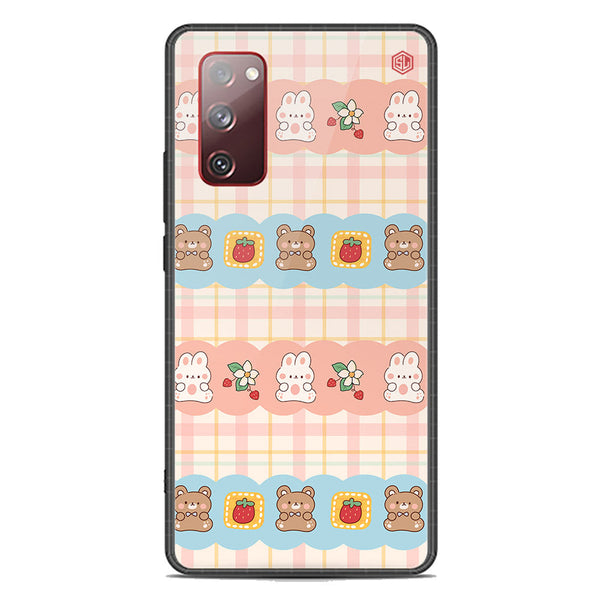 Cute Korean Design Series Soft Phone Case - Premium Glass Case - Design 5 - Samsung Galaxy S20 FE