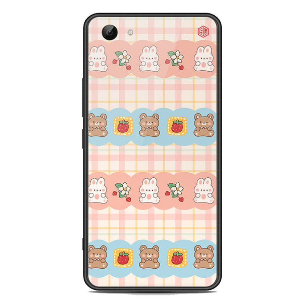 Cute Korean Design Series Soft Phone Case - Premium Glass Case - Design 5 - Vivo Y81
