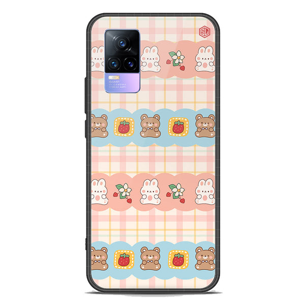 Cute Korean Design Series Soft Phone Case - Premium Glass Case - Design 5 - Vivo Y73