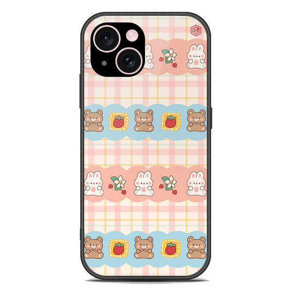 Cute Korean Design Series Soft Phone Case - Premium Glass Case - Design 5 - iPhone 15 Plus