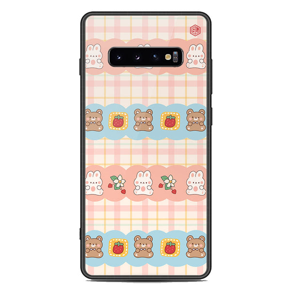 Cute Korean Design Series Soft Phone Case - Premium Glass Case - Design 5 - Samsung Galaxy S10 Plus