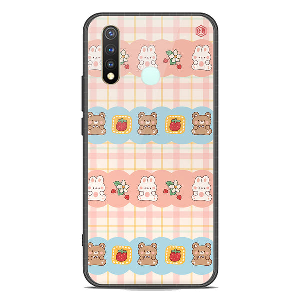 Cute Korean Design Series Soft Phone Case - Premium Glass Case - Design 5 - Vivo Y19
