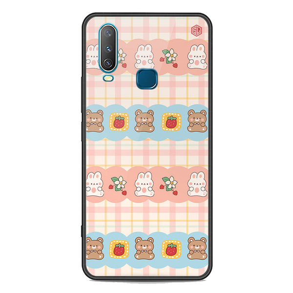 Cute Korean Design Series Soft Phone Case - Premium Glass Case - Design 5 - Vivo Y12