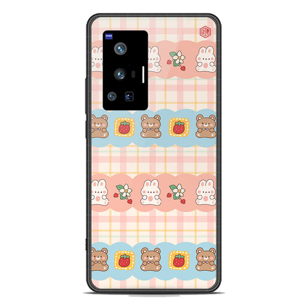 Cute Korean Design Series Soft Phone Case - Premium Glass Case - Design 5 - Vivo X70 Pro