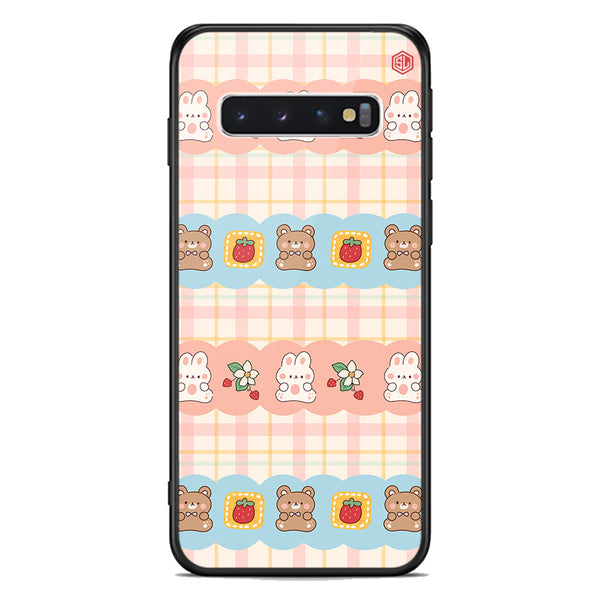 Cute Korean Design Series Soft Phone Case - Premium Glass Case - Design 5 - Samsung Galaxy S10