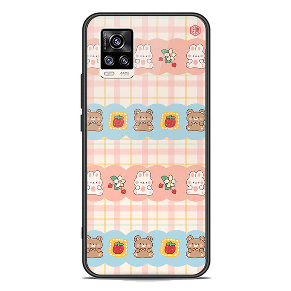 Cute Korean Design Series Soft Phone Case - Premium Glass Case - Design 5 - Vivo V20
