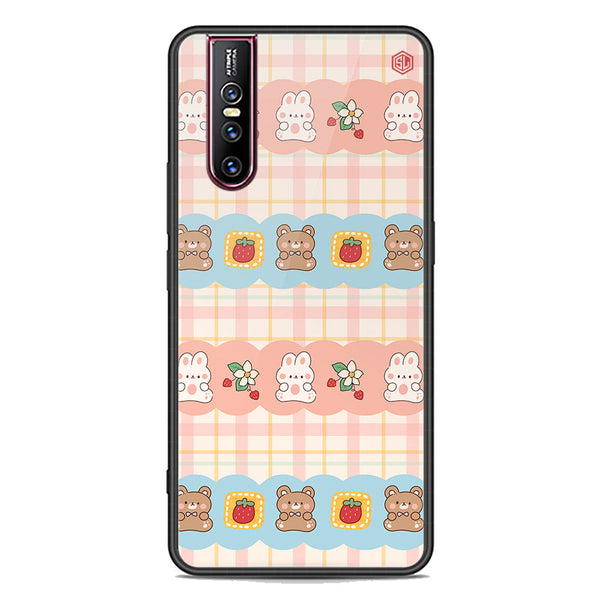 Cute Korean Design Series Soft Phone Case - Premium Glass Case - Design 5 - Vivo V15 Pro