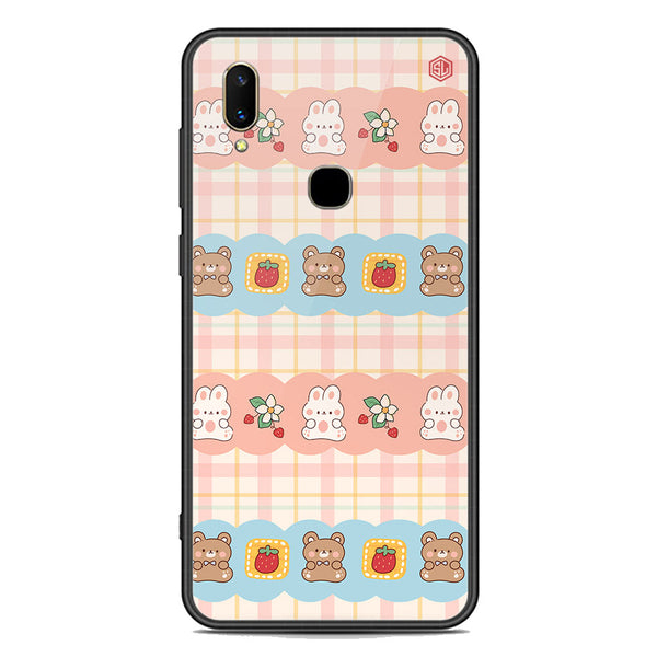 Cute Korean Design Series Soft Phone Case - Premium Glass Case - Design 5 - Vivo V11 Pro