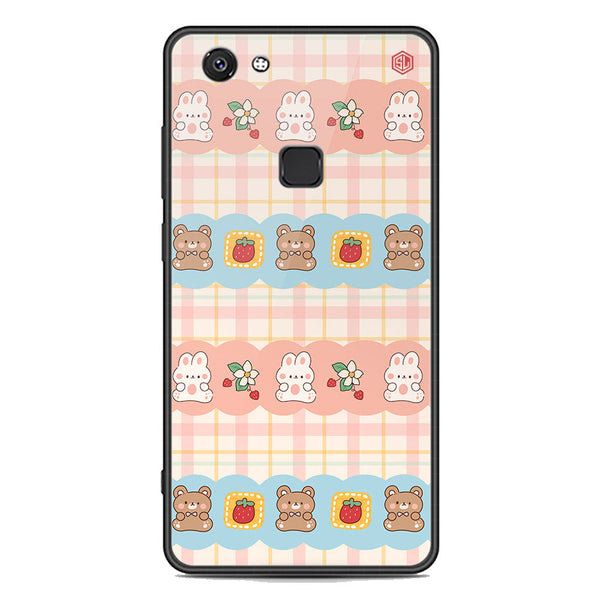 Cute Korean Design Series Soft Phone Case - Premium Glass Case - Design 5 - Vivo V7