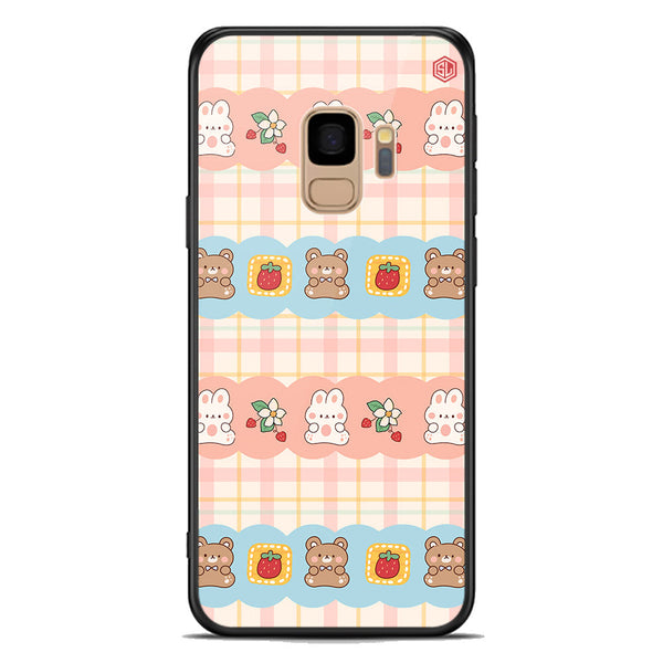 Cute Korean Design Series Soft Phone Case - Premium Glass Case - Design 5 - Samsung Galaxy S9