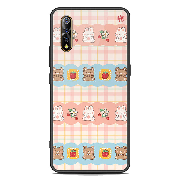 Cute Korean Design Series Soft Phone Case - Premium Glass Case - Design 5 - Vivo S1