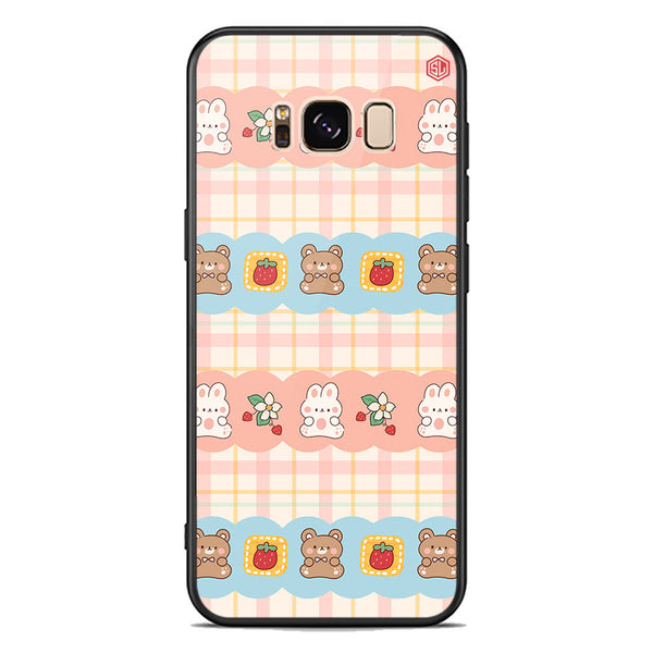 Cute Korean Design Series Soft Phone Case - Premium Glass Case - Design 5 - Samsung Galaxy S8 Plus