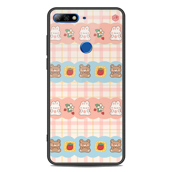 Cute Korean Design Series Soft Phone Case - Premium Glass Case - Design 5 - Huawei Y7 2018
