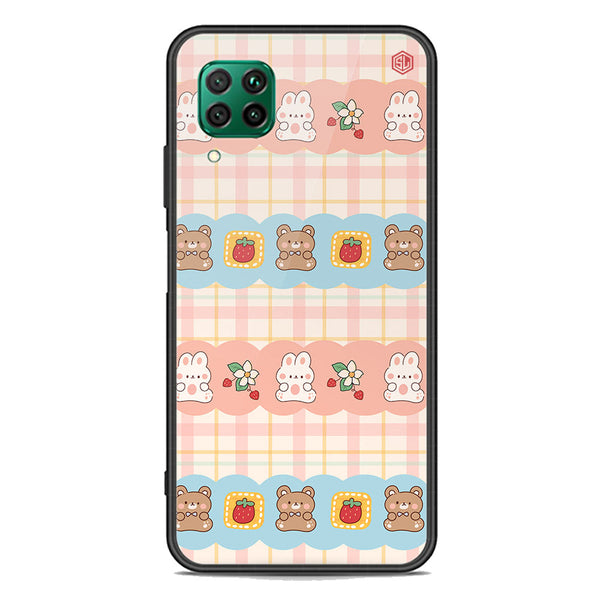 Cute Korean Design Series Soft Phone Case - Premium Glass Case - Design 5 - Huawei P40 lite