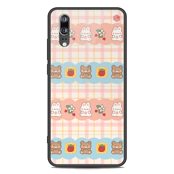 Cute Korean Design Series Soft Phone Case - Premium Glass Case - Design 5 - Huawei P20