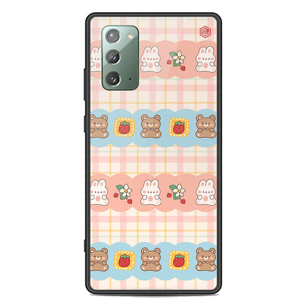 Cute Korean Design Series Soft Phone Case - Premium Glass Case - Design 5 - Samsung Galaxy Note 20