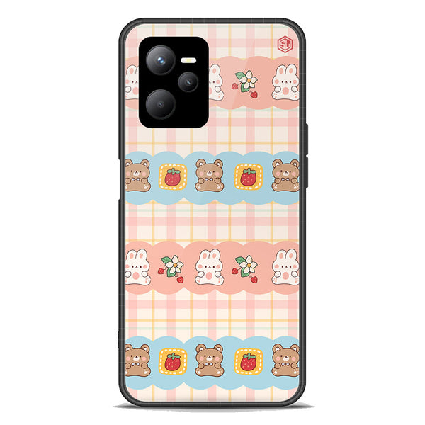 Cute Korean Design Series Soft Phone Case - Premium Glass Case - Design 5 - Realme V25