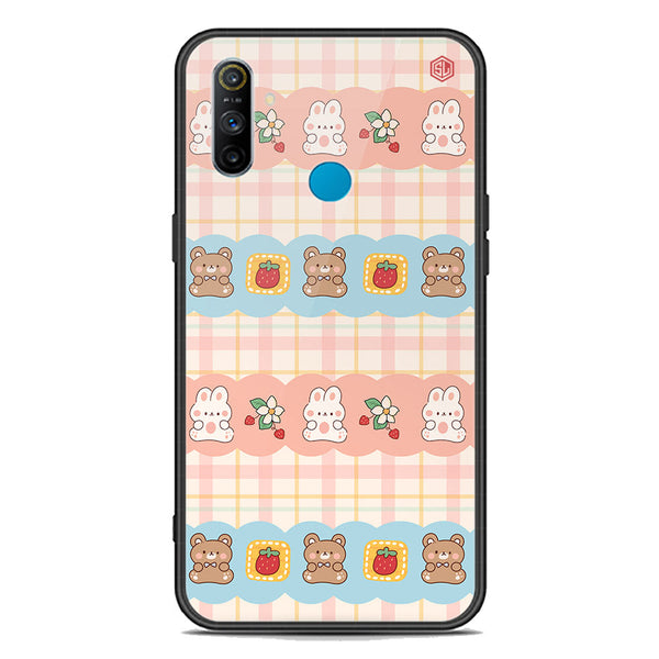 Cute Korean Design Series Soft Phone Case - Premium Glass Case - Design 5 - Realme C3