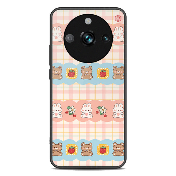 Cute Korean Design Series Soft Phone Case - Premium Glass Case - Design 5 - Realme 11 Pro Plus