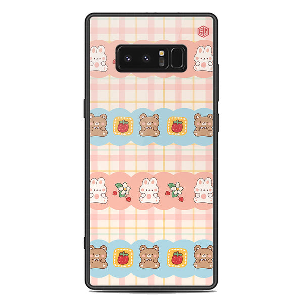 Cute Korean Design Series Soft Phone Case - Premium Glass Case - Design 5 - Samsung Galaxy Note 8