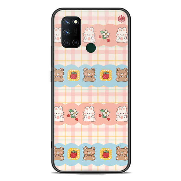 Cute Korean Design Series Soft Phone Case - Premium Glass Case - Design 5 - Realme 7i
