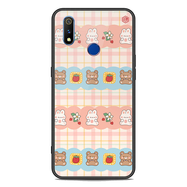 Cute Korean Design Series Soft Phone Case - Premium Glass Case - Design 5 - Realme 3i