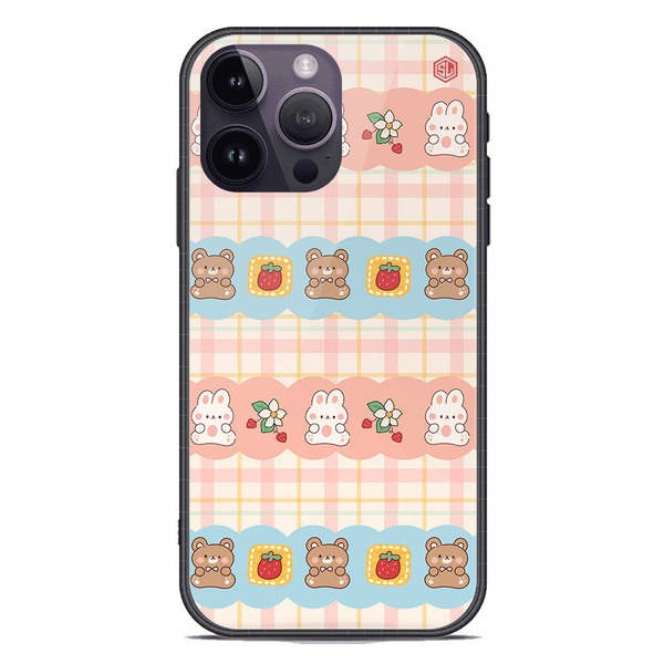 Cute Korean Design Series Soft Phone Case - Premium Glass Case - Design 5 - iPhone 14 Pro Max