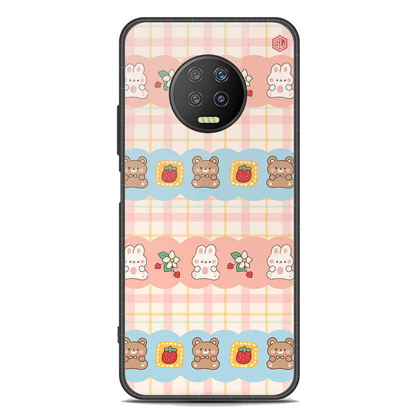 Cute Korean Design Series Soft Phone Case - Premium Glass Case - Design 5 - Infinix Note 7