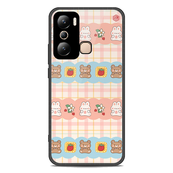 Cute Korean Design Series Soft Phone Case - Premium Glass Case - Design 5 - Infinix Hot 20i