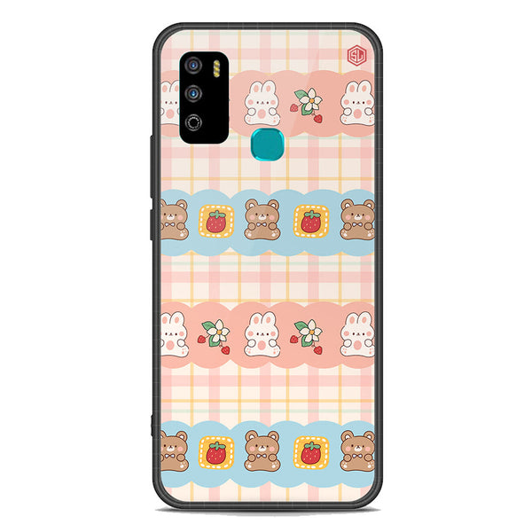 Cute Korean Design Series Soft Phone Case - Premium Glass Case - Design 5 - Infinix Hot 9 Play