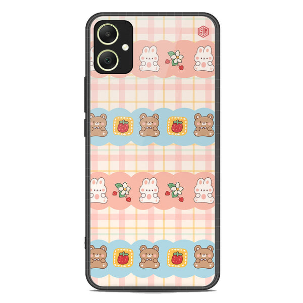 Cute Korean Design Series Soft Phone Case - Premium Glass Case - Design 5 - Samsung Galaxy A05
