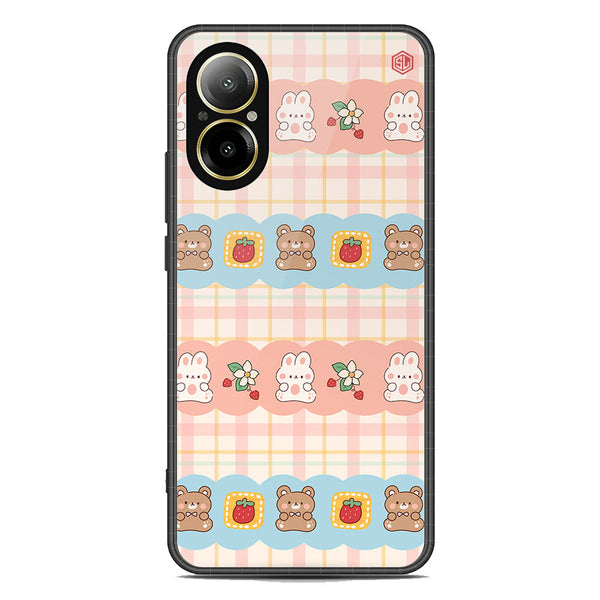 Cute Korean Design Series Soft Phone Case - Premium Glass Case - Design 5 - Realme C67 4G