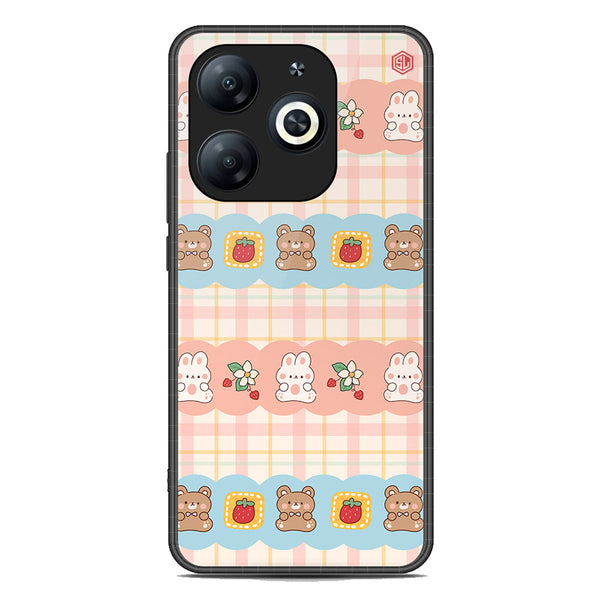 Cute Korean Design Series Soft Phone Case - Premium Glass Case - Design 5 - Infinix Hot 40i