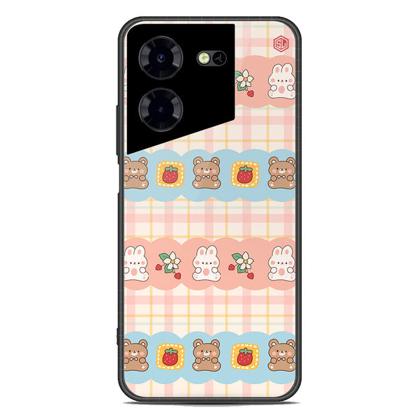 Cute Korean Design Series Soft Phone Case - Premium Glass Case - Design 5 - Tecno Pova 5 Pro